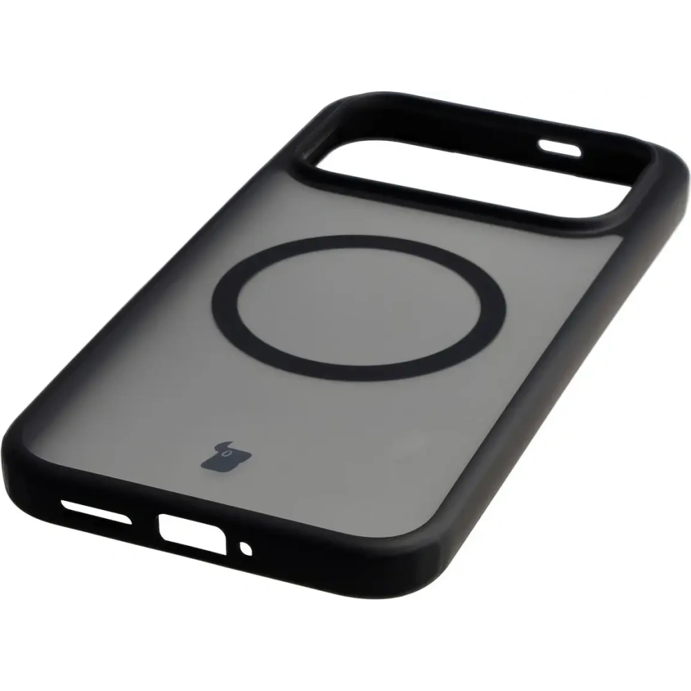 Etui z pierścieniem magnetycznym Bizon Case MatteO do Xiaomi POCO F8 Ultra przydymione-czarne